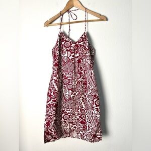 Vintage Y2K Old Navy Bird Print Babydoll Halter‎ Mini Dress Summer Size 14